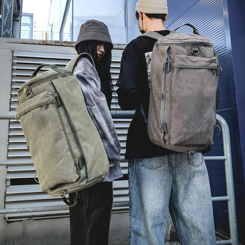 

Outdoor Travel Backpack Men Large Capacity Mountaineering Backpack Rucksack Canvas High Quality Shoulder Luggage Bag XA736F