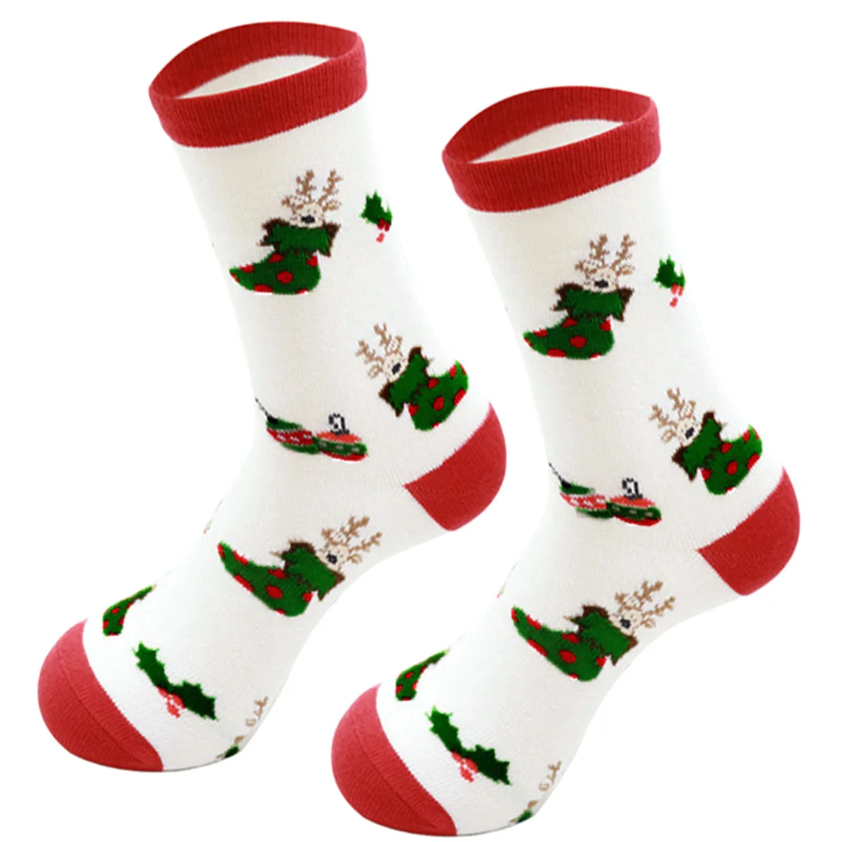 

Kids Socks, Thick Cotton Sock, Christmas Santa Elk Printed Sports Sleep Home Unisex Gift Winter Wear