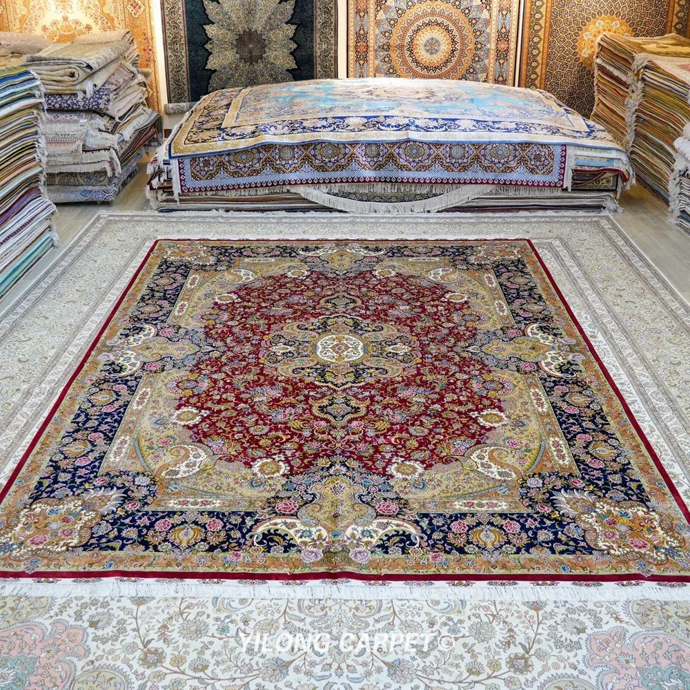 Goede Yilong 9 'X 12' Perzische Zijden Kleed Grote Antieke Rode Perzische Home Decoratie Zijden Tapijt (ZQG501A)