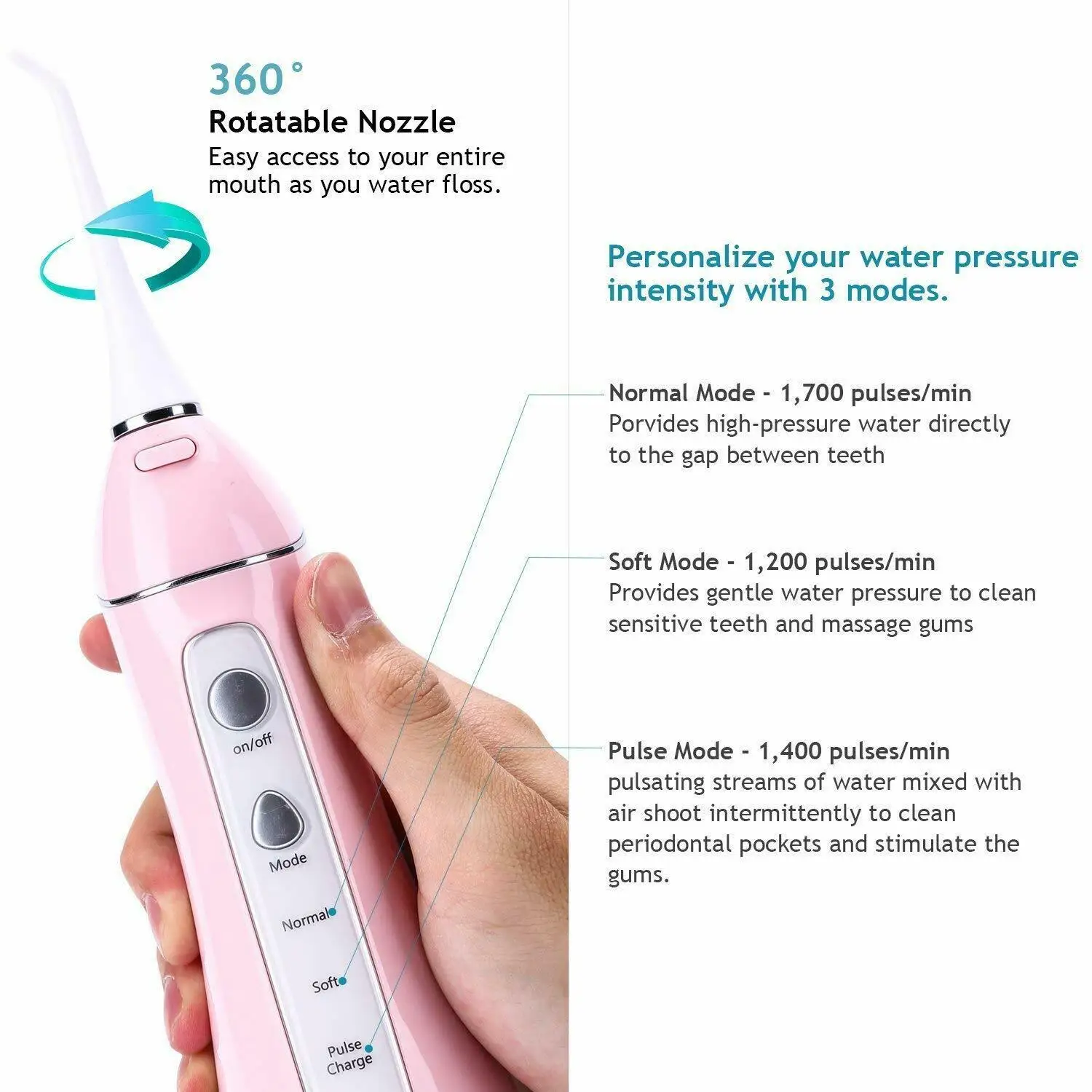 Lachen Dental Flosser Oral Irrigator Water Floss Tooth Pick Jet Irrigation 5 Nozzle Rechargeable | Бытовая техника
