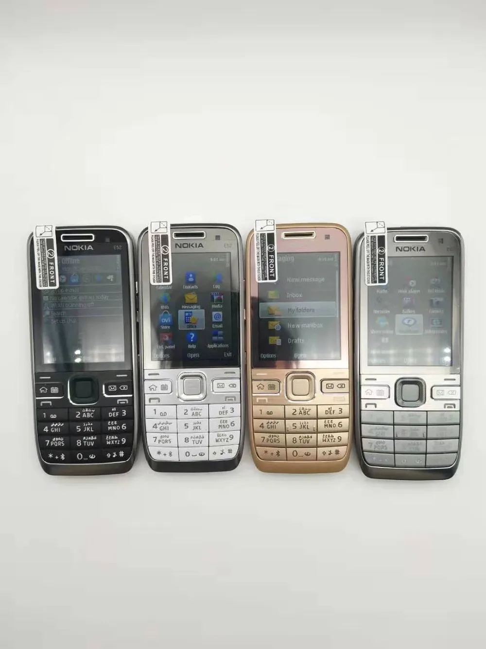 E52 Nokia E52 wifi gps JAVA 3g разблокированный мобильный телефон трубка Русский Арабский Иврит Клавиатура Телефон Восстановленный