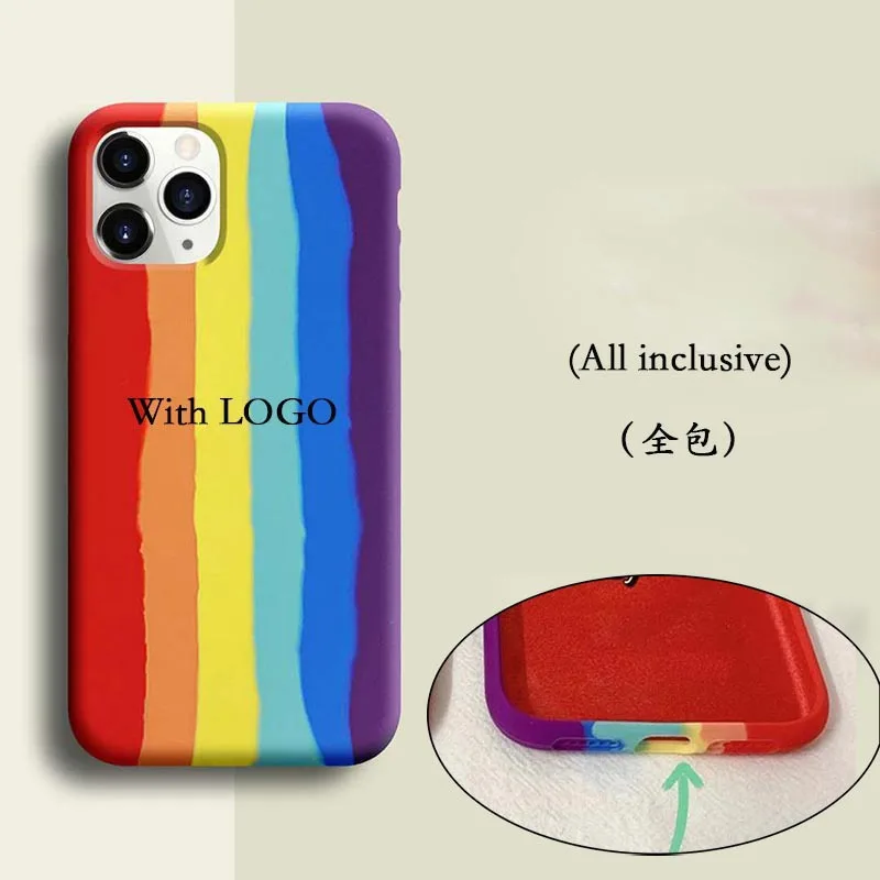 

Rainbow iPhone 12 liquid silicone for Apple 11promax all-inclusive xr anti-drop 7 shell xsmax iPhone 11 pro max cases for girls