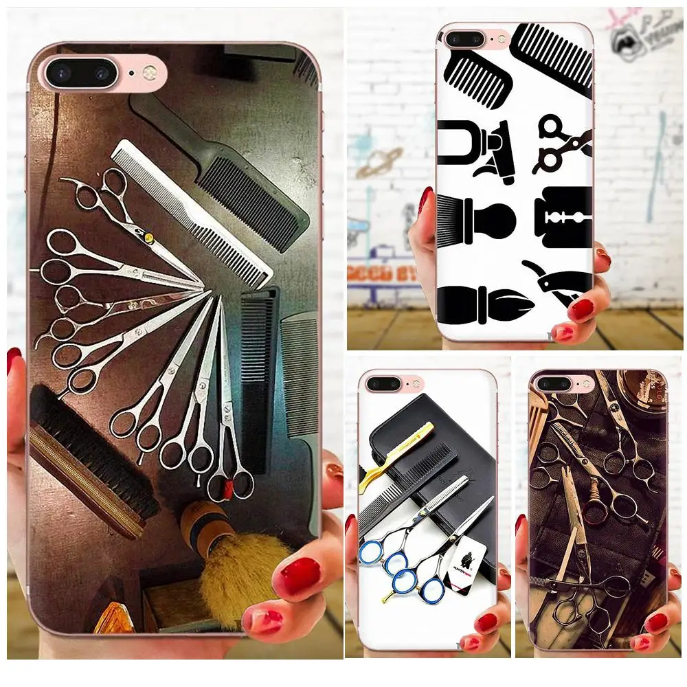 Стилист ножницы кисть переключатель печать рисунок для Apple iPhone 4 5 5C 4S SE SE2 6 6S 7 8 11 Plus