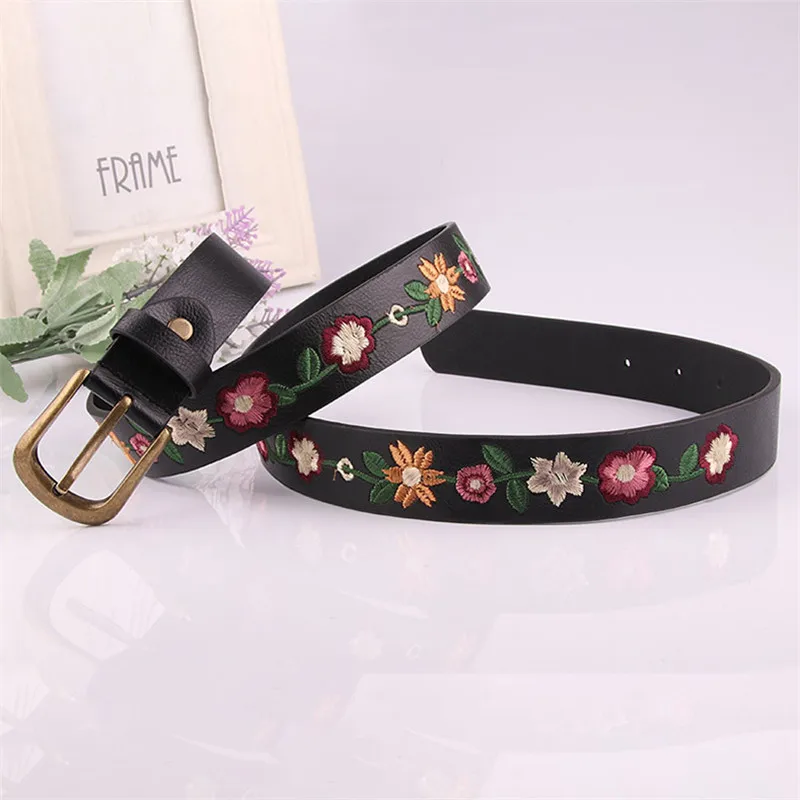 

New Embroidery Flower Decoration Ladies Belt Retro Waistband Fashion Women Classical Chinese Style Dress Band Female