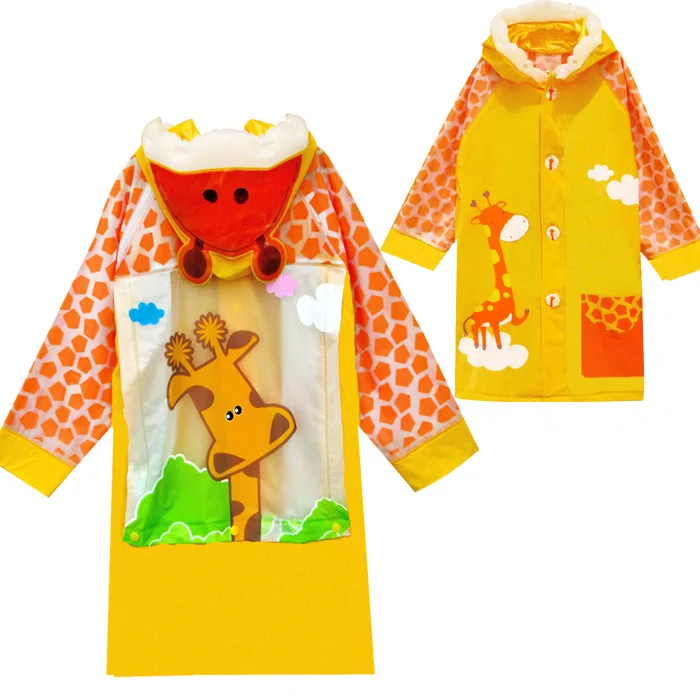 Школьный детский мультяшный дождевик непромокаемый рюкзак пальто для девочек и