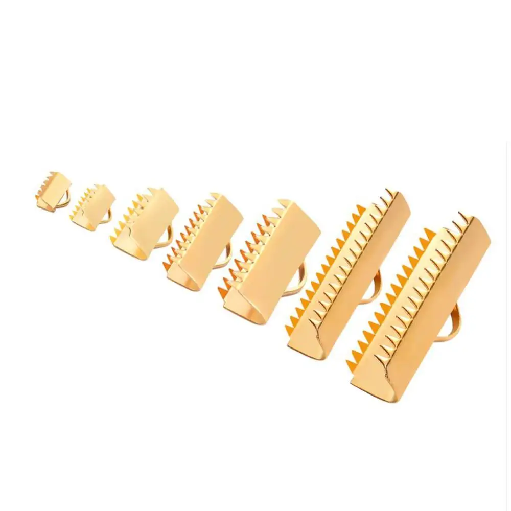 50pcs Stainless Steel Ribbon Cord End Caps String Leather Clip Necklace Bracelet Connector for Jewelry Making Supplies | Украшения и