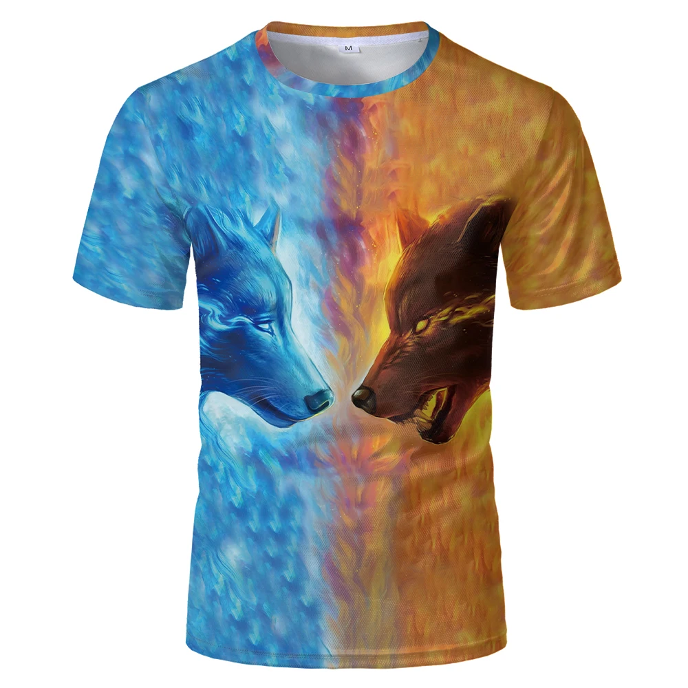 

2020Funny Newest Wolf 3D Print Animal Cool T-Shirt Men Short Sleeve Summer Tops Tee Shirt T Shirt Male Fashion tshirt Male