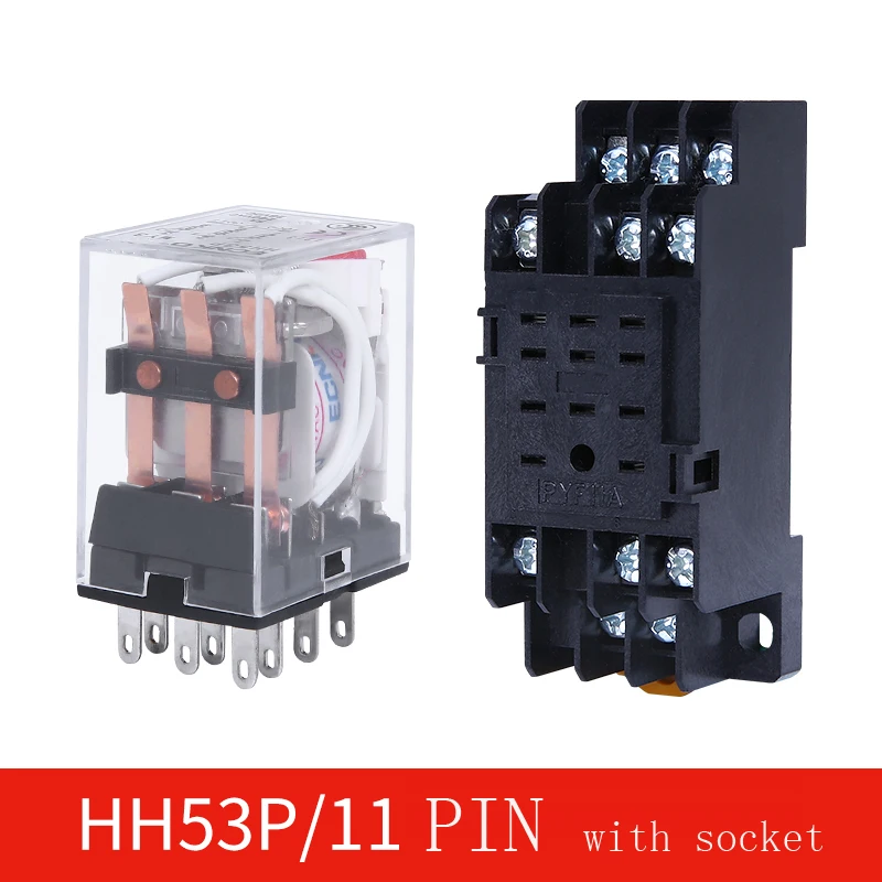 12V 24V DC MY3NJ HH53P AC220V общего назначения Мощность реле электромагнитный 3NO3NC 11 PIN-код