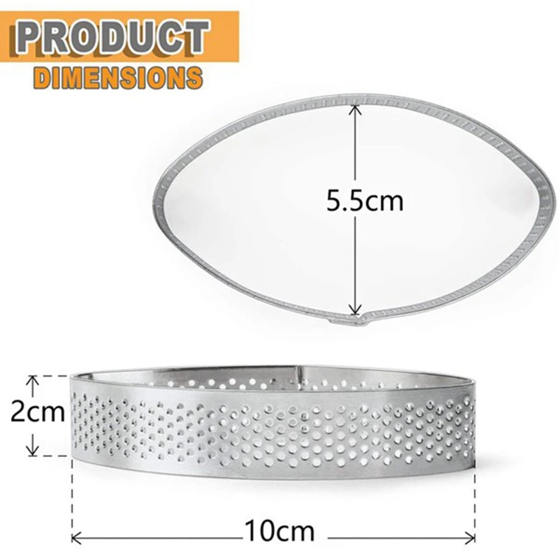 

10 Pcs Porous Tart Ring Bottom Tower Pie Cake Mould Baking Tools Heat-Resistant Perforated Cake Mousse Ring