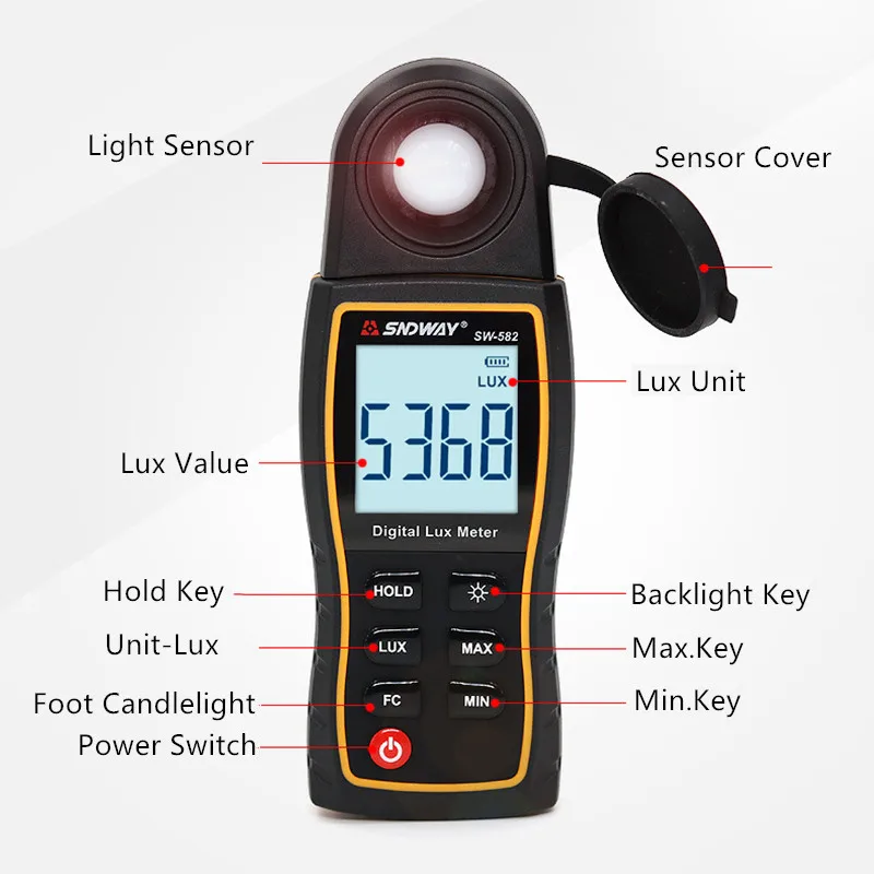Портативный цифровой светильник меритель освещенности для фотосъемки