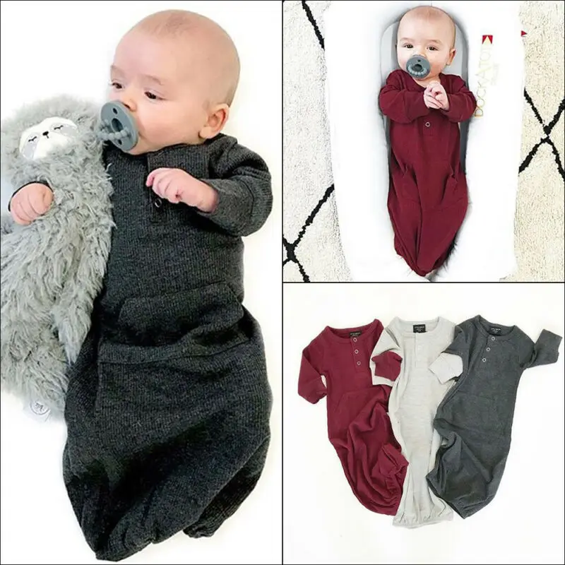 Infant Baby Cotton Sleeping Bags Long Sleeve Blanket Swaddle Muslin Wrap Swaddling Sleeping Bag 3 Colors