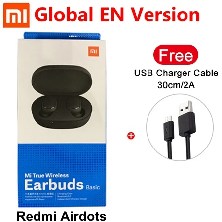 Xiaomi Redmi Airdots TWS беспроводные Bluetooth наушники стерео бас гарнитура с микрофоном голосовой помощник управление AI - Цвет: Redmi Airdots Global