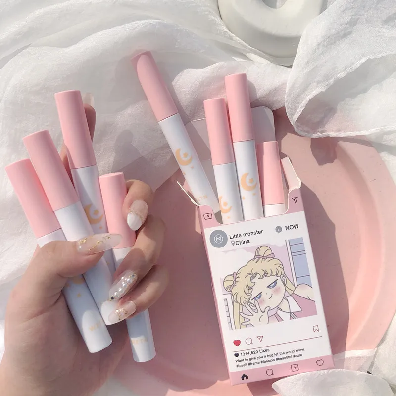 

8pcs/Box Matte Velvet Lip gloss Long lasting Plum Berry Lip Gloss Waterproof Matte Liquid Lipstick Korean Cosmetics