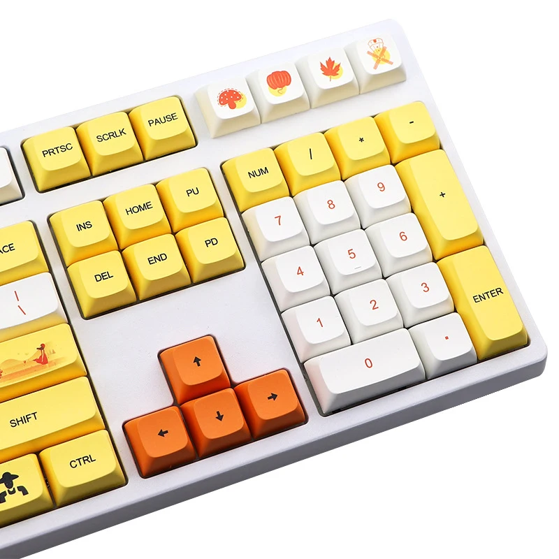 

129-Key PBT Keycap Sublimation 64 68 84 96 61 87 104 Mechanical Keyboard Keycap Set