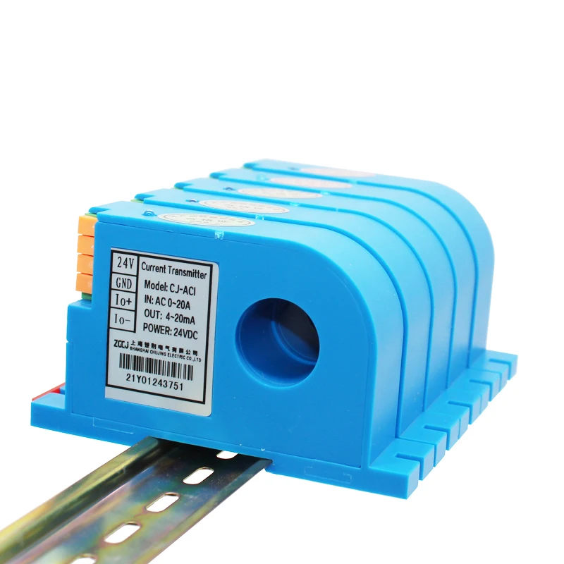 

4-20mA DC output current transmitter transducer 35mm din type AC ampere transmitter 20A 30A 50A 100A hall ampere sensor