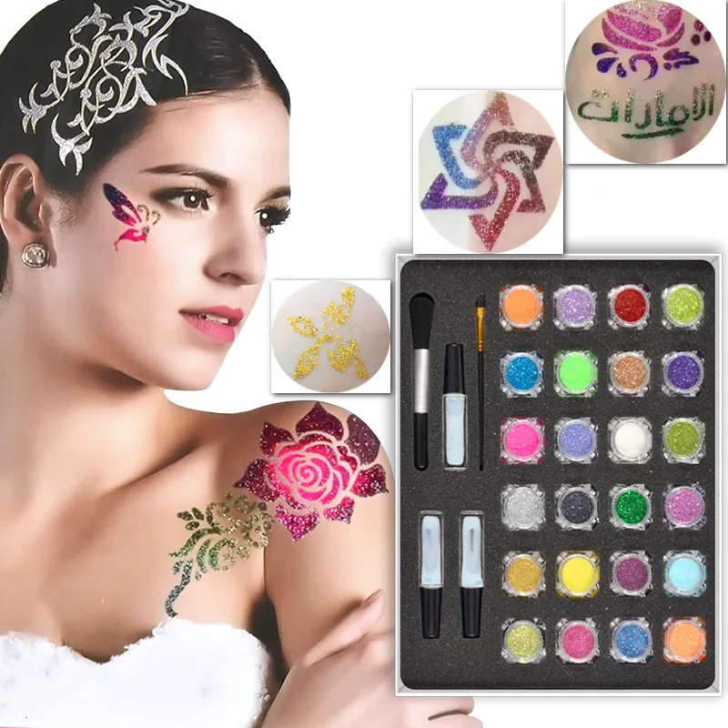 129 шт. маникюрный набор с блестками для нанесения татуировок шаблонный трафарет