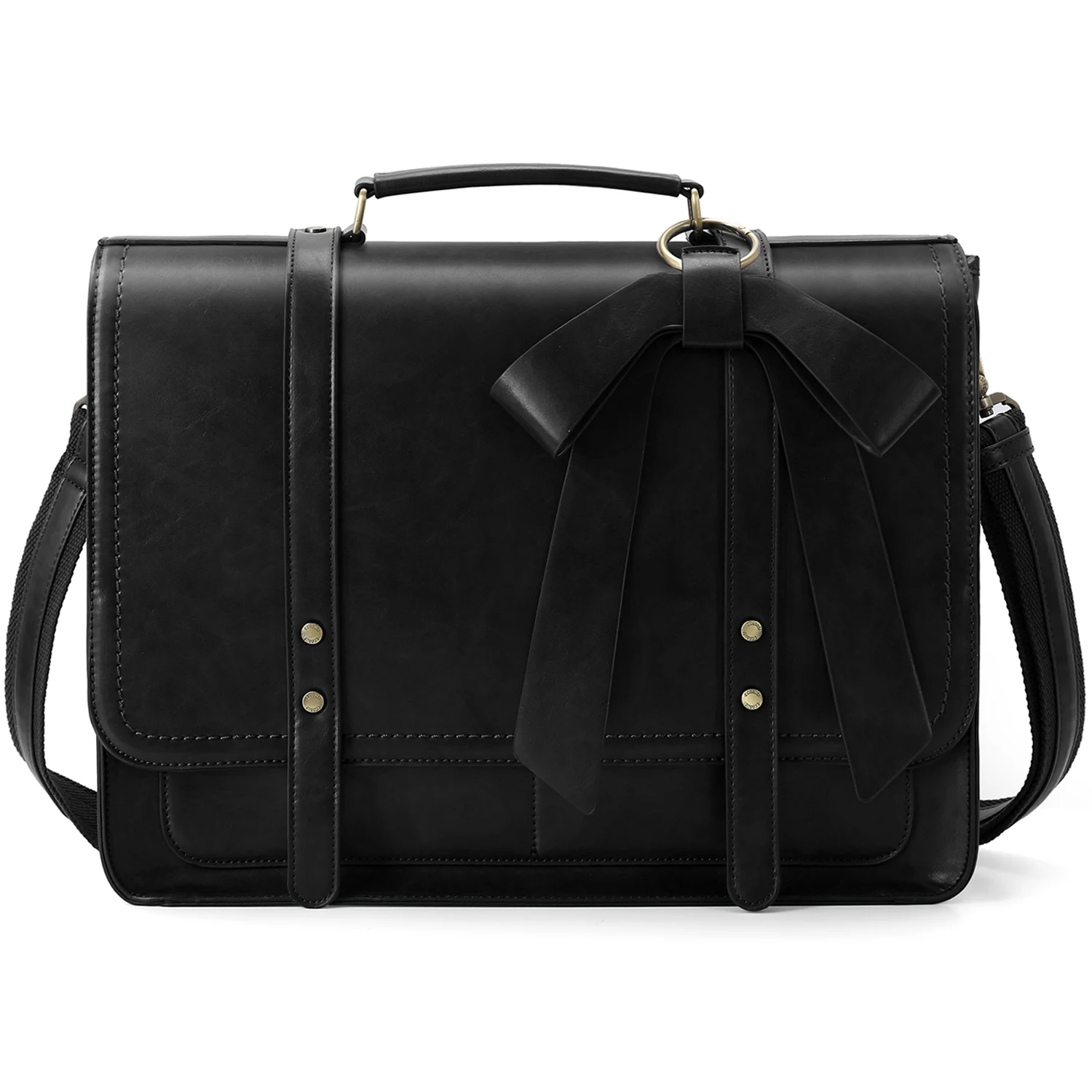 ECOSUSI, женские сумки-мессенджеры, 15,7 дюймов, женские Сумки из искусственной кожи в стиле ретро, сумки, винтажные школьные сумки через плечо, дорожные