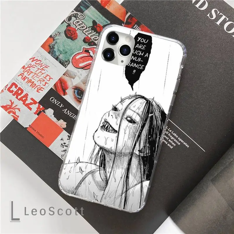 

Junji Ito Tees Horror Anime Phone Case For iphone 12 5 5s 5c se 6 6s 7 8 plus x xs xr 11 pro max