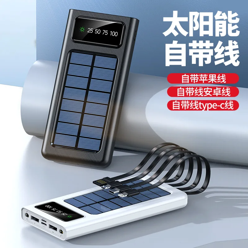 

Cross-border Amazon detachable self-strap wire solar charging treasure 1000 mA gift custom mobile power