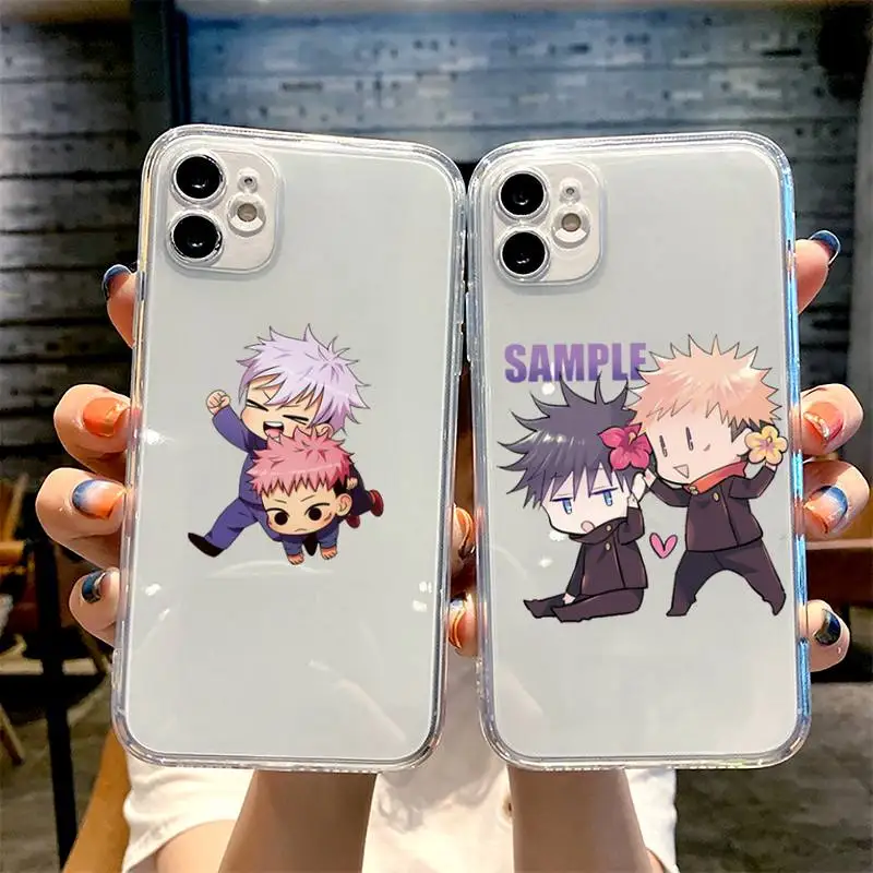 

Anime Jujutsu Kaisen Phone Case For iphone 13 12 11 8 7 plus mini x xs xr pro max Transparent soft