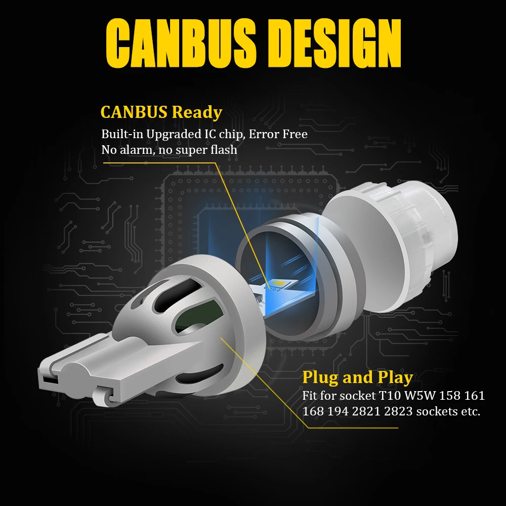 BMTxms 2x T10 W5W светодиодные лампы Canbus 2835 SMD для парковочных огней автомобиля