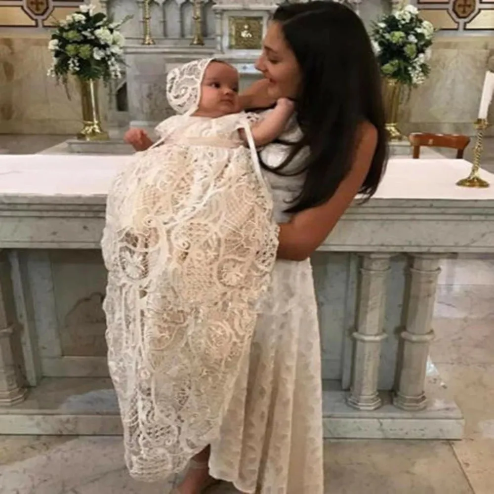 

Платье для крещения новорожденных, без рукавов, белое платье на первый день рождения, 2021