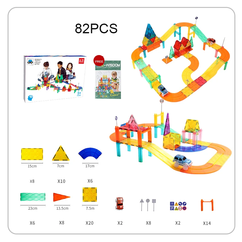 Новинка магнитная плитка Прозрачный большой размер Магнитный конструктор