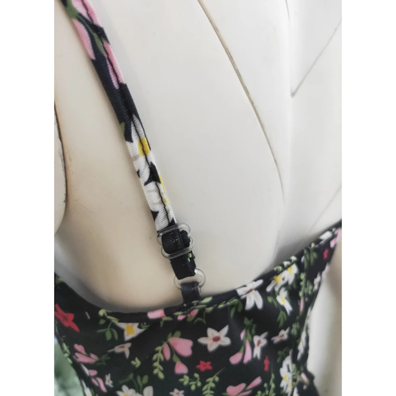 

Sexy Robe Femme Straps Slim Sleeveless Halter Stretch Mini Dress 2020 Summer Women Dress Black Flower Spaghetti Strap Dress