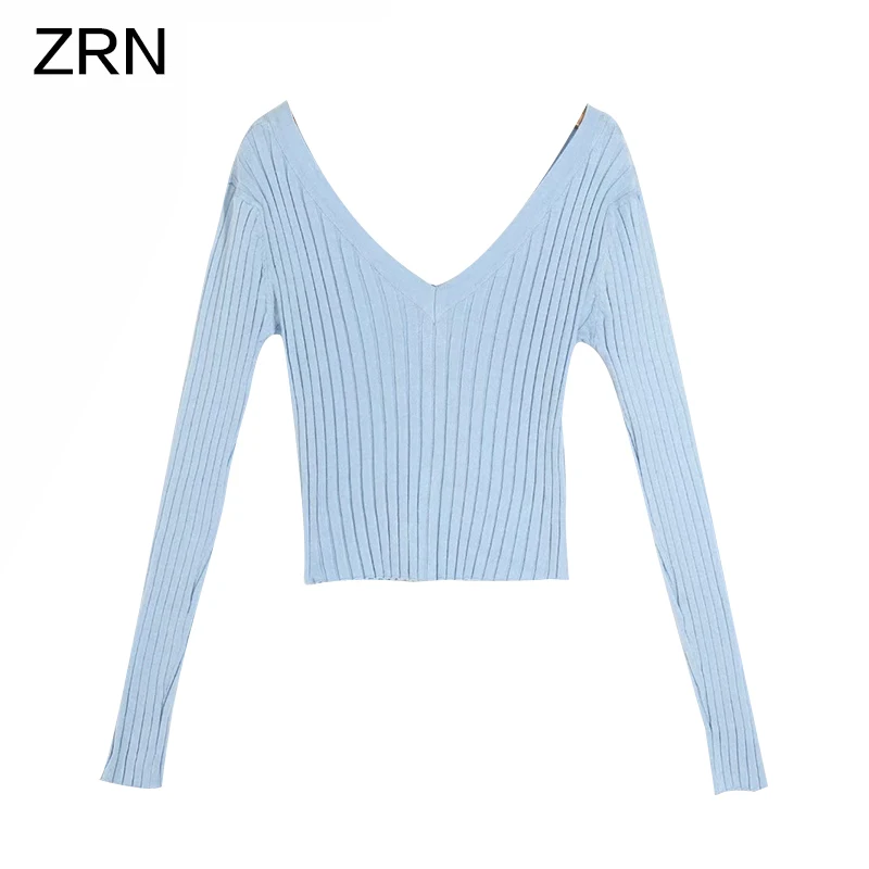 Однотонный вязаный кардиган ZRN Женский Осенний базовый однобортный свитер с