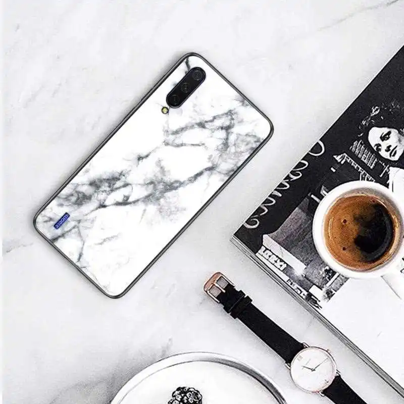 

Mokoemi Marble Pattern Glass Case For Xiaomi Mi CC9 CC9e Note 10 Pro Play A2 A1 Pocophone F1 Phone Case Cover