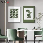 Современная Абстрактная Геометрическая настенная живопись на холсте Зеленый постер печать картина в скандинавском стиле гостиная украшение для дома