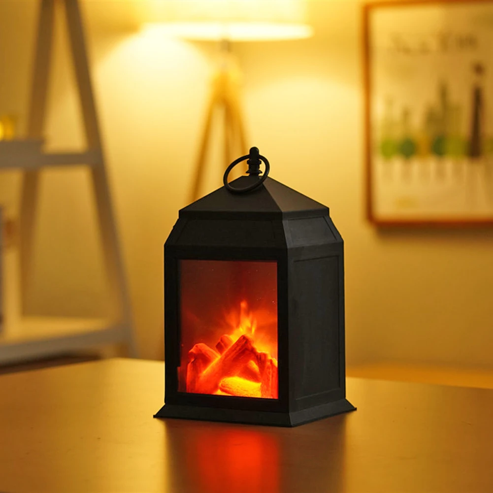 LED Flame Lantern Lamps Simulated Fireplace Effect Light Battery Home Courtyard Living Room Bedroom Decor |