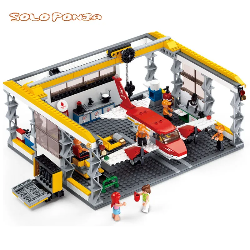 596 шт. Детский конструктор авиационный город|shop model|model buildingmodel city |
