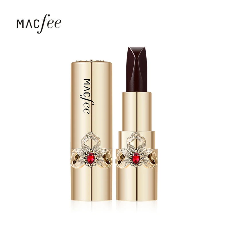 MACFEE matte lipstick Unity of 3 colors brown red orange soft pigment long lasting waterproof gold diamond MA061 |