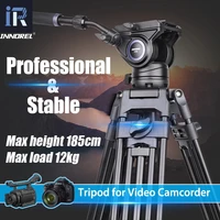 innorel vt80 professional aluminum video tripod hydraulic fluid video head camera tripod for dslr camcorder dv 1 85m 12kg load