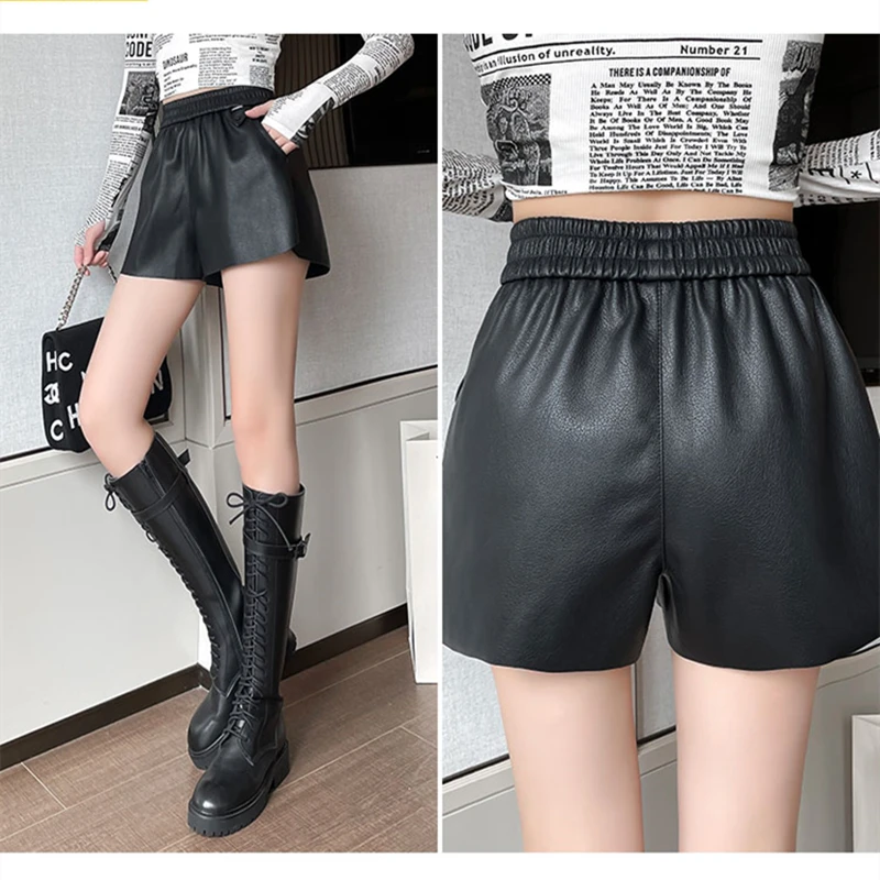 Шикарные эластичные байкерские шорты с высокой талией и широкими штанинами