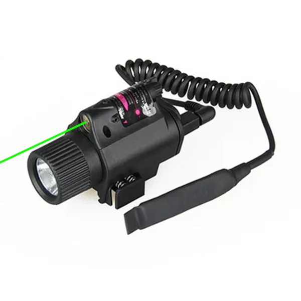 Green line 20mm trac 2 в 1 инфракрасный тактический фонарь для охотничьего ружья тактический прицел точный aseismatic подходит для 20 мм направляющих и труб - Цвет: Green line 20mm trac