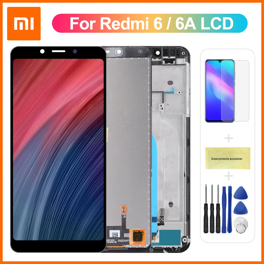 5 45 &quotкачественный ЖК-дисплей + рамка для Redmi 6 Замена ЖК-экрана xiaomi redmi 6a в сборе