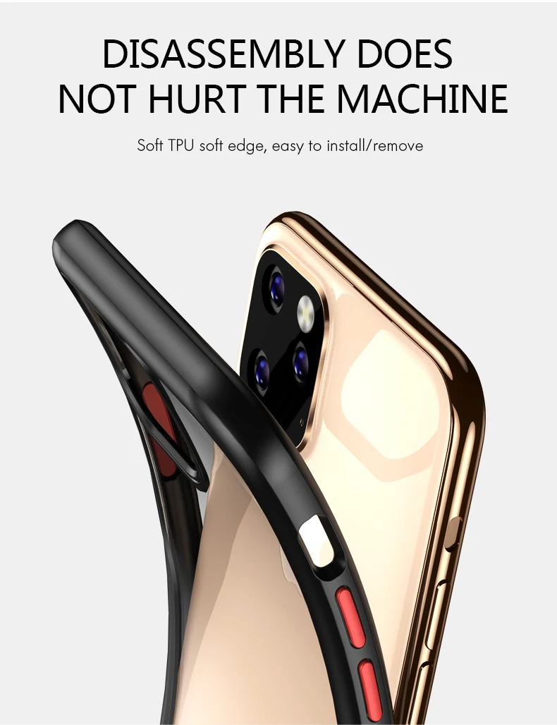Противоударный чехол для iPhone 11 Pro, [военный класс, протестированный при падении] [2-го поколения] Полупрозрачный матовый чехол с мягкими краями