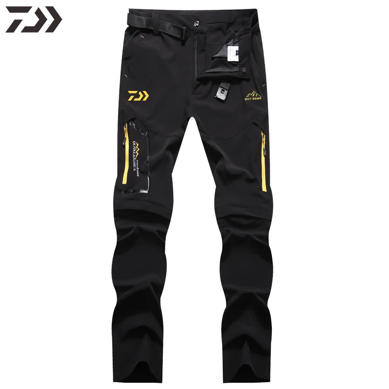 

Daiwa Men's Fishing Pants High Stretch Summer Thin Waterproof Quick Dry UV-Proof Outdoor Removable Travel Trousers Men Clothing