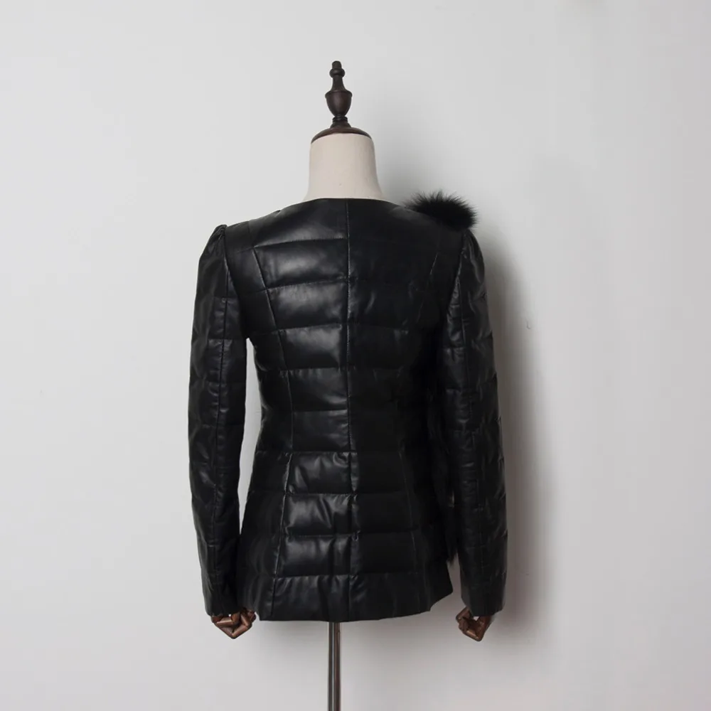 Women's Real Fox Fur Coat with Sheep Leather Sleeves Winter Thick Warm Outerwear FS14130 | Женская одежда