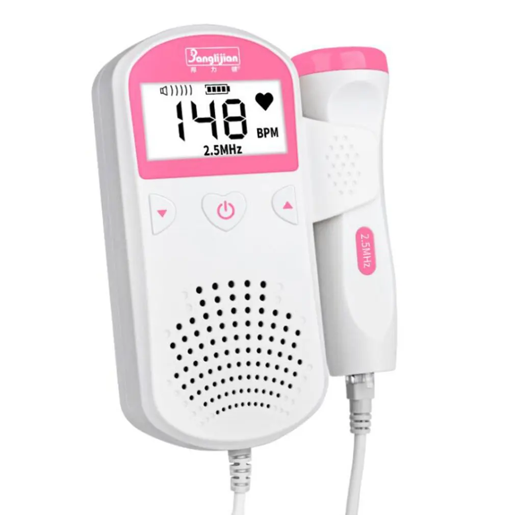 Doppler Fetal Heart rate Monitor LCD Display No Radiation Pregancy Baby & Fetal Sound Heart Rate Detector 1 Set portable fetal heart rate monitor fetal doppler monitor de fetal baby with free earphone audifono stethoscope for pregnant women