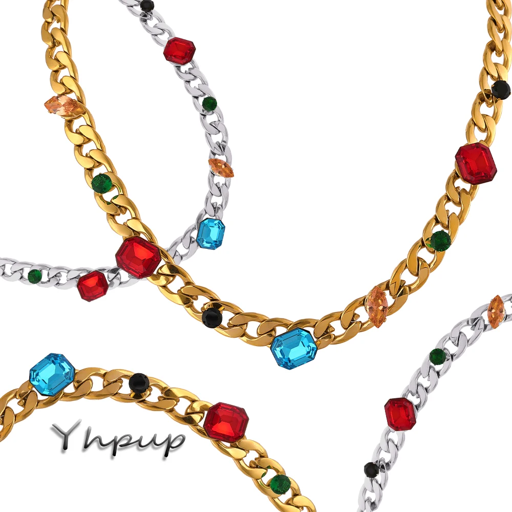 

Цепочка Из Нержавеющей Стали 316L с разноцветным кубическим цирконием