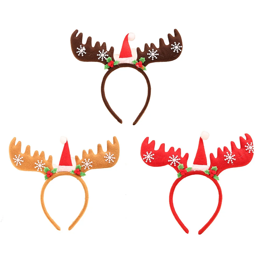 Новые рождественские обручи для волос бархатные рога шляп взрослых и детей