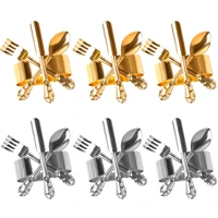 6pcs hotel table western style knife fork spoon napkin buckle ring napkin ring cloth ring towel buckle dinning table home decor