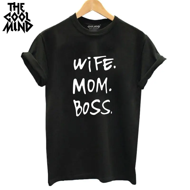 Zilinglan WR0711B Высокое качество 100% хлопок домашнее принт &quotmom boss&quot футболка для