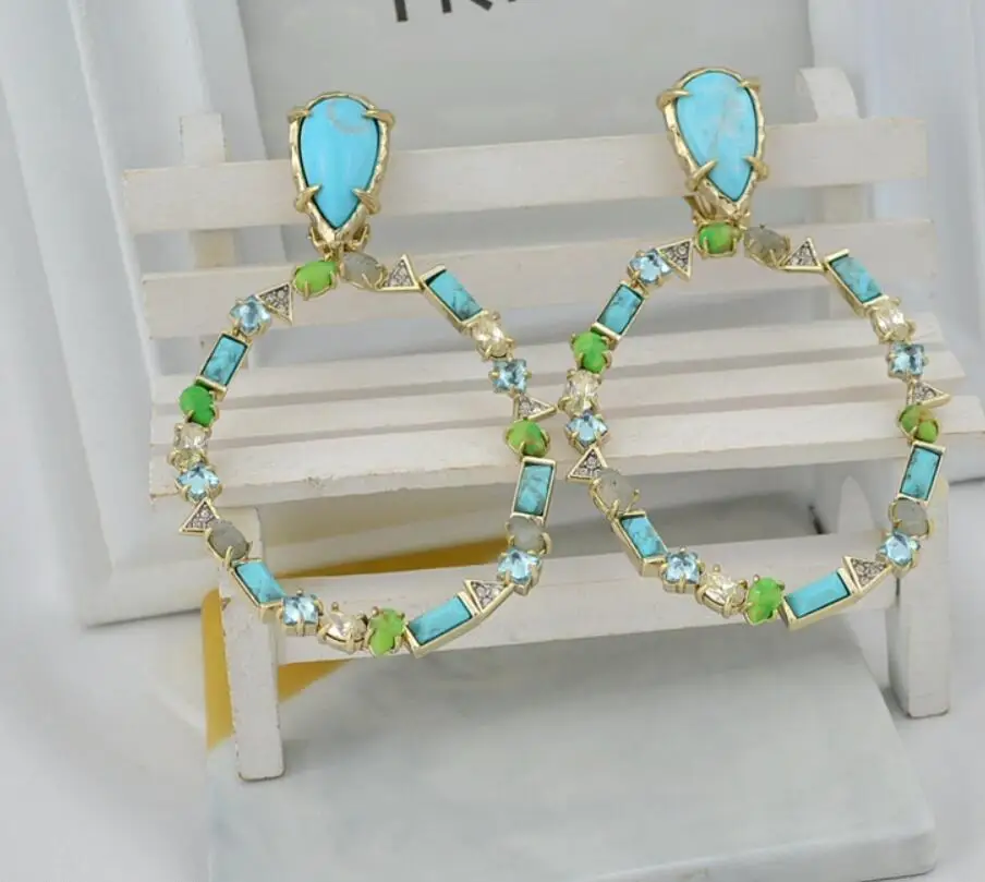 Новые модные серьги-клипсы CSxjd с натуральным камнем роскошные индивидуальные