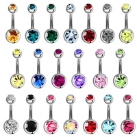 5101520pcslot crystal piercing navel surgical steel rhinestone belly button rings navel piercing ombligo ball nombril