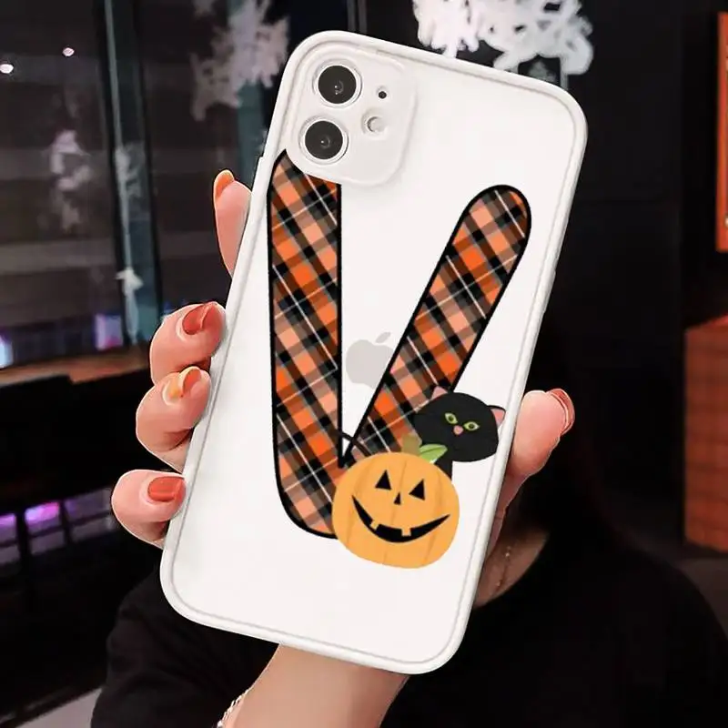 

pink butterfly alfabeto Painted Phone Case For iPhone 12 11 Mini Pro XR XS Max 7 8 Plus X Matte transparent White Back Cover