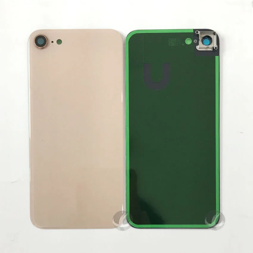 Задняя Корпус с Камера объектив+ клей для iphone 8 Plus 8 P сзади Стекло Заглушка Крышка/верхнее покрытие+ ЕС; Европейский стиль; Коллекция+ логотип